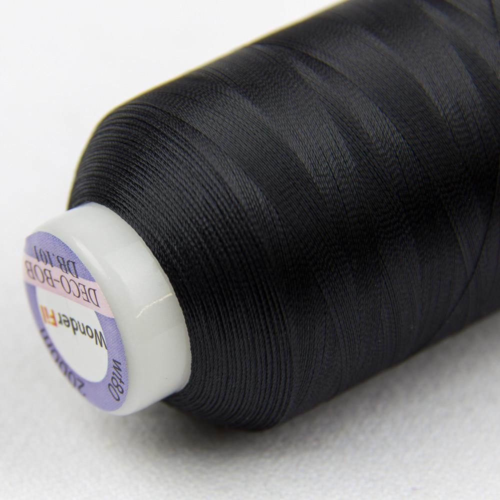 DB101 - DecoBob™ Cottonized Polyester Black Thread WonderFil