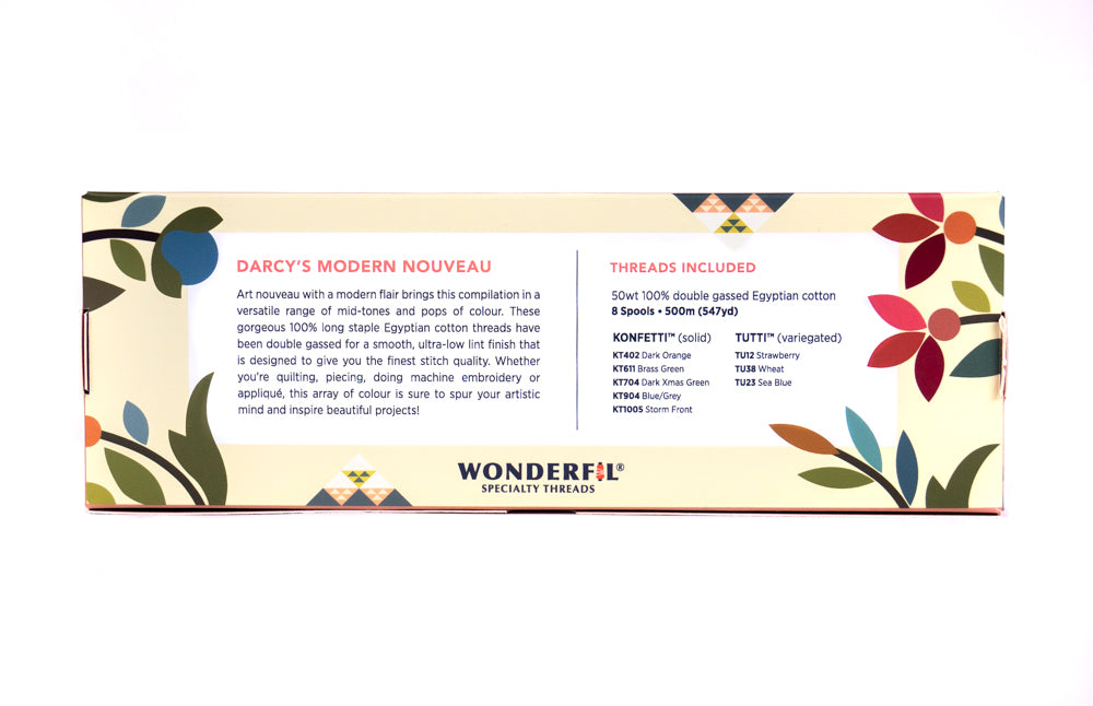 Darcy’s Modern Nouveau by Edyta Sitar - Egyptian Cotton Thread Pack WonderFil Online EU