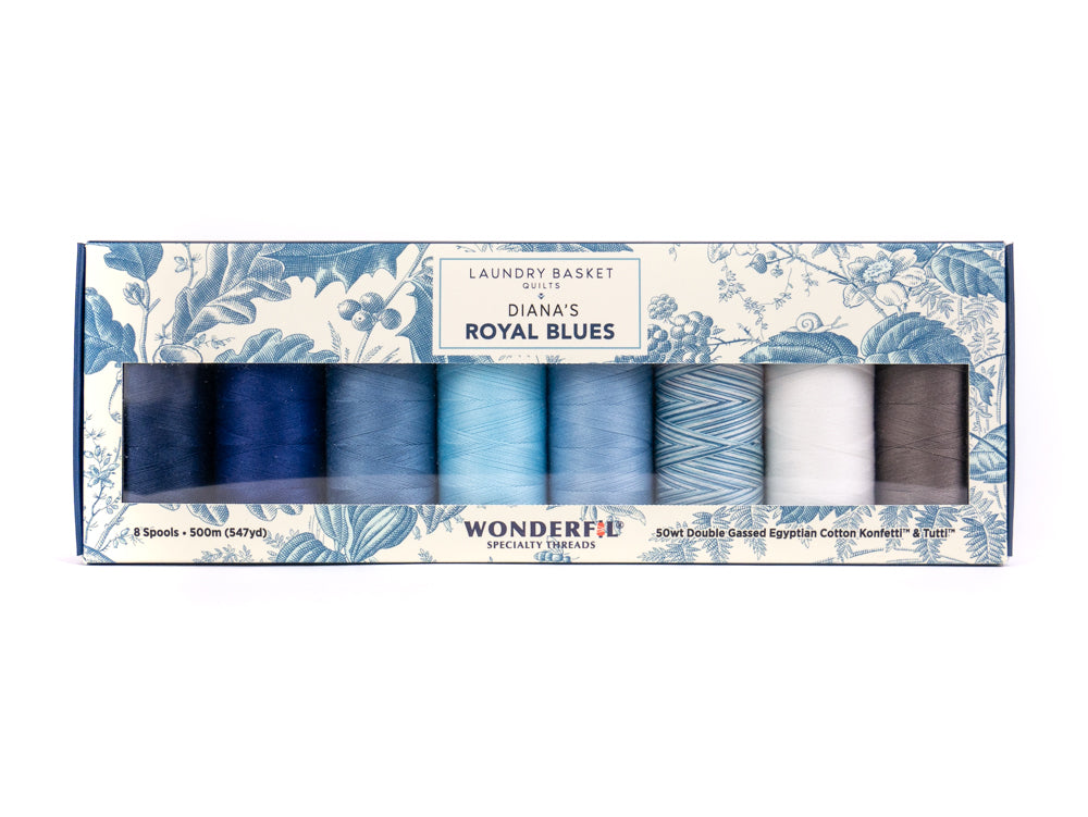 Diana’s Royal Blues by Edyta Sitar - Egyptian Cotton Thread Pack WonderFil Online EU