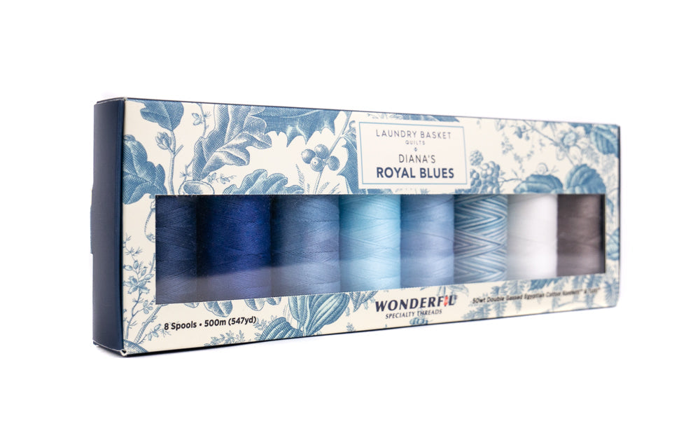 Diana’s Royal Blues by Edyta Sitar - Egyptian Cotton Thread Pack WonderFil Online EU