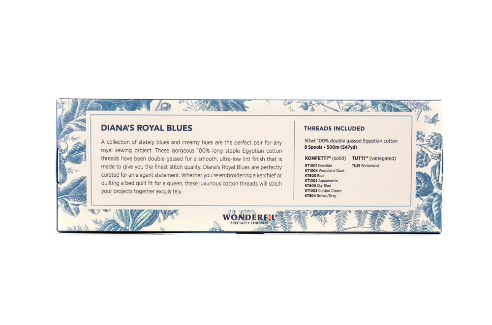 Diana’s Royal Blues by Edyta Sitar - Egyptian Cotton Thread Pack WonderFil Online EU
