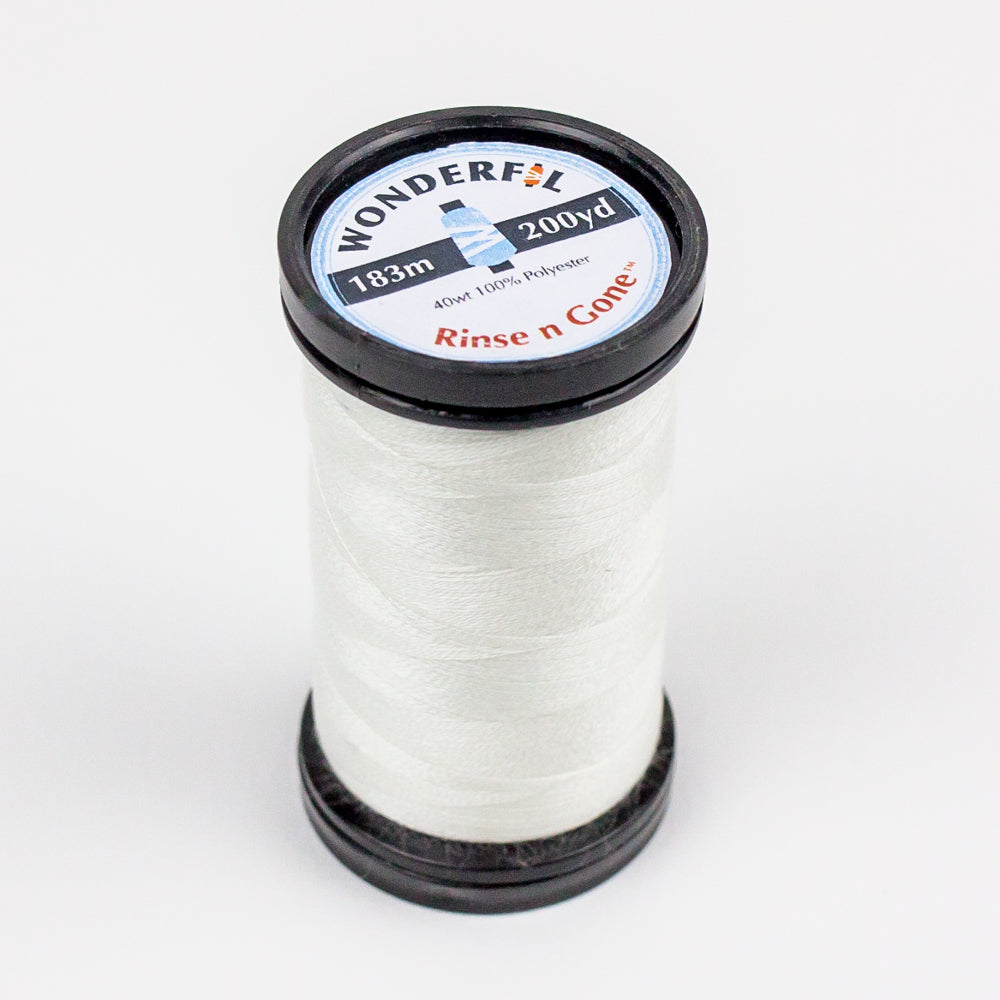 40wt Rinse 'N Gone Washaway Polyester Thread WonderFil