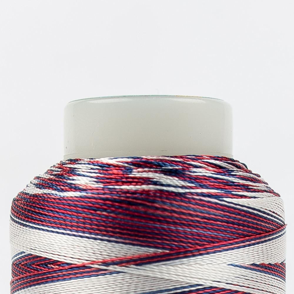 SD33 - Mirage™ 30wt Rayon Blue White Red Thread WonderFil