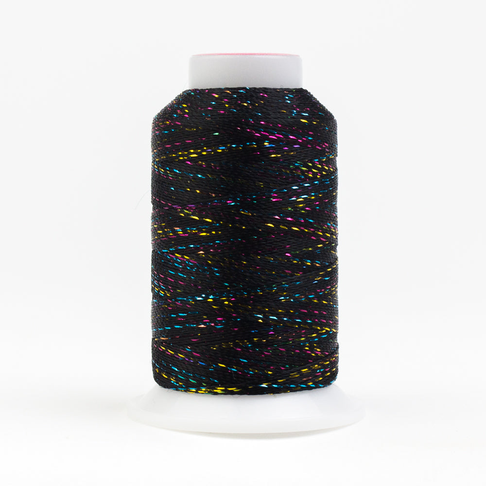 GM160 - GlaMore™ 12wt Rayon and Metallic Black Multicolour Thread WonderFil